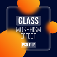 PSD glass morphism effect with gradient color background