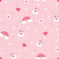 Seamless Valentine's day pattern on a pink background vector