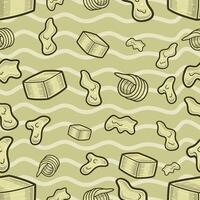 Butter Seamless Pattern in Cartoon Style. Perfect For Background, Backdrop, Wallpaper and Cover Packaging. vector