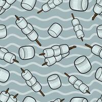 Marshmallow Seamless Pattern in Cartoon Style. Perfect For Background, Backdrop, Wallpaper and Cover Packaging. vector