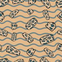 Blue Cheese Seamless Pattern in Cartoon Style. Perfect For Background, Backdrop, Wallpaper and Cover Packaging. vector