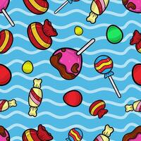 Candy Seamless Pattern in Cartoon Style. Perfect For Background, Backdrop, Wallpaper and Cover Packaging. vector