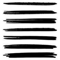 Set of ink brush strokes, brushes, lines, black paint, grungy. hand drawn graphic element isolated on white background. vector illustration.