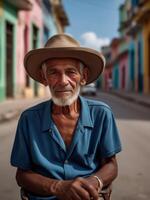 AI generated Portrait of an old Latin American man photo