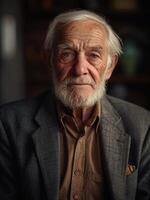 AI generated Portrait of an old American man photo