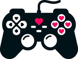 Video Game Controller with Heart Buttons vector