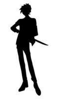 a silhouette of a man with a sword vector