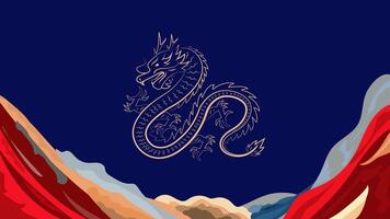 Chinese New Year background vector . Chinese dragon, colorful modern background design, Lunar holiday decoration vector. Oriental culture tradition illustration.