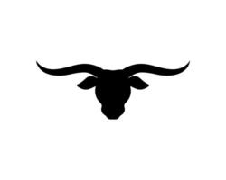 Longhorn bull head icon vector isolated on white background.