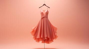 AI Generated Dress made of delicate fabric. Color of the year 2024 peach fuzz. photo