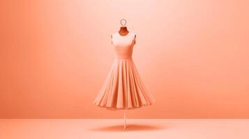 AI Generated Dress made of delicate fabric. Color of the year 2024 peach fuzz. photo