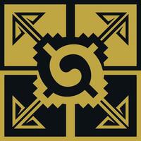 vector diseño de azteca civilización tribal símbolo, mexicano indígena geométrico modelo diseño