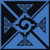 Vector design of Aztec civilization tribal symbol, Mexican indigenous geometric pattern design