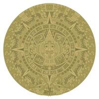 Vector design of Aztec calendar, monolithic disk of the ancient Mexica, sun stone of the Aztec civilization