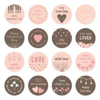 Set of Valentine's day stickers, badge and more. vector