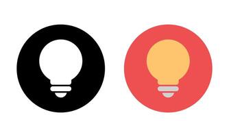 Light bulb icon on circle background. Lightbulb sign symbol vector