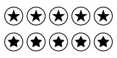 Five star icon vector on circle line