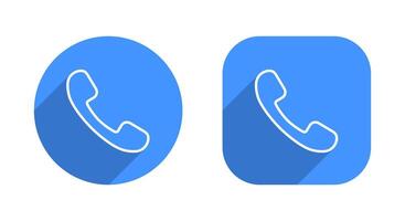 Call, handset line icon vector with long shadow