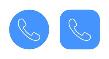 teléfono llamada línea icono vector en circulo y cuadrado antecedentes