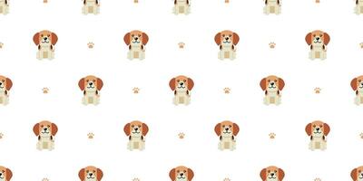 Cartoon character beagle dog seamless pattern background vector