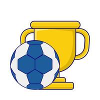 soccer ball with trophy illustration vector