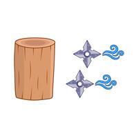 shuriken with tree trunk illustration vector