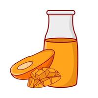 juice mango with mango slice illustration vector