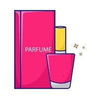 bottle parfume with box packaging illustration vector