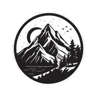 Mountain Icon. Hiking and Travel Company Emblem. Simple Vector Design Element. Vector illustration