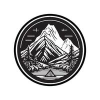 Mountain Icon. Hiking and Travel Company Emblem. Simple Vector Design Element. Vector illustration