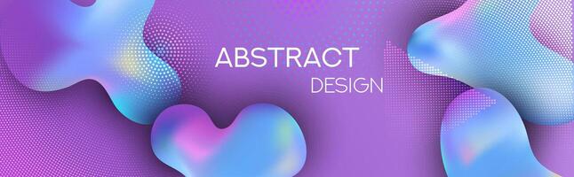 Liquid gradient shapes design template. Banner or brochure vector mockup. Vector illustration