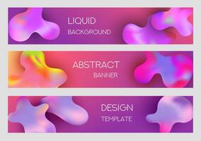 Liquid gradient shapes design template. Banner or brochure vector mockup. Vector illustration