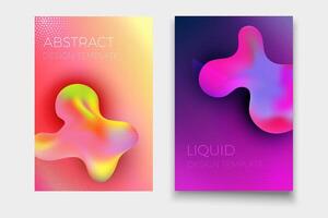 Liquid gradient shapes design template. Banner or brochure vector mockup. Vector illustration