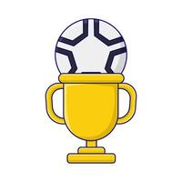 soccer ball with trophy illustration vector