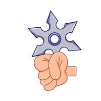 shuriken in hand illustration vector