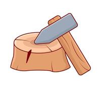 hammer with  wood illustration vector