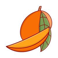 mango with mango slice illustration vector