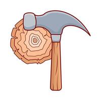 hammer with  wood illustration vector