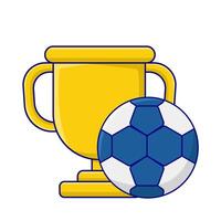 soccer ball with trophy illustration vector