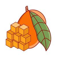 mango fruit with mango pieces illustration vector