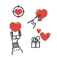 hand drawn doodle love related icon drawing illustration vector