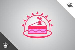 Piece of cake design element. Bakery, cakes and pastries logo identity template. Perfect logo for business related to bakery, cakes and pastries. Isolated background. Vector eps 10.