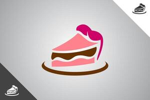 Piece of cake design element. Bakery, cakes and pastries logo identity template. Perfect logo for business related to bakery, cakes and pastries. Isolated background. Vector eps 10.