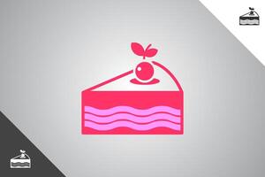 Piece of cake design element. Bakery, cakes and pastries logo identity template. Perfect logo for business related to bakery, cakes and pastries. Isolated background. Vector eps 10.