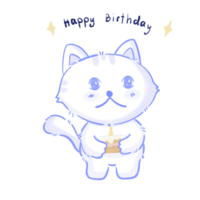 süß Katze mit Geburtstag Kuchen png