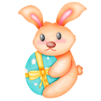 lapin de pâques avec oeuf de pâques png