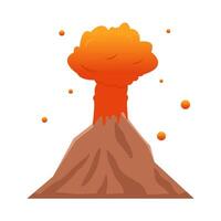 volcán lava fuego con fumar ilustración vector