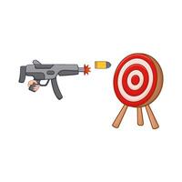 shotgun, bullet with arrow board illustration vector