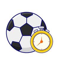 fútbol pelota con hora ilustración vector