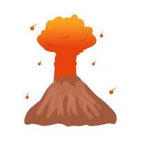 volcán con fuego ilustración vector